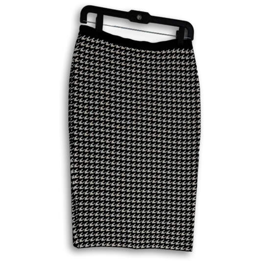 Womens Black White Herringbone Flat Front Straight And Pencil Skirt Size S image number 2