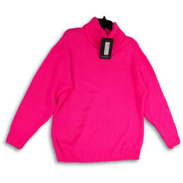 NWT Womens Pink Tight-Knit Long Sleeve Turtleneck Pullover Sweater Size S