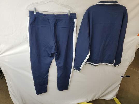 Mn Wilson Blue Tricot Warmup Jacket + Pants Track Uniform Sz L image number 2