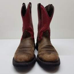 Ariat Red Groundbreaker Pull-On Western Work Boots ASTM F2892-11 EH Size 10 alternative image