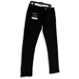 NWT Mens Black Denim Dark Wash Stretch Pocket Slim Fit Straight Jeans 34/32 alternative image