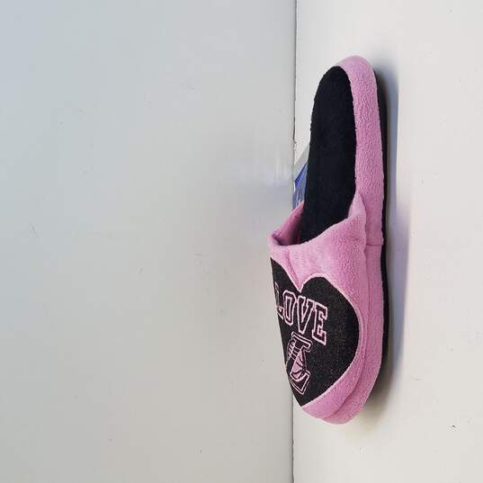 Girls Youth Baltimore Ravens Pink/Black Love Glitter Slide Slippers image number 2