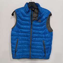Boys Blue Front Pocket Full-Zip Insulated Casual Puffer Vest Size XL (14)