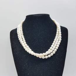 14k Gold 3 Strand Baroque FW Pearl Necklace 61.5g