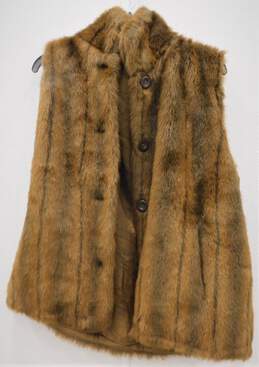 Women's Unbranded Brown Faux Fur Vest Coat