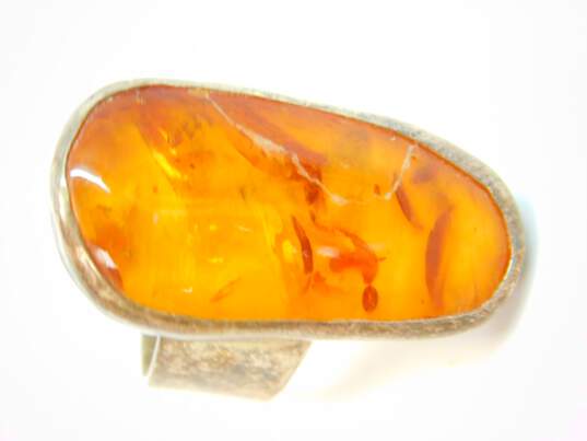 Artisan 925 Modernist Amber Long Oval Chunky Ring image number 5