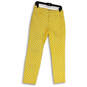 Womens Yellow Lemon Slice Print Flat Front Straight Leg Ankle Pants Size 8 image number 1