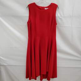 Calvin Klein Red Sleeveless Zip Back Dress NWT Size 14