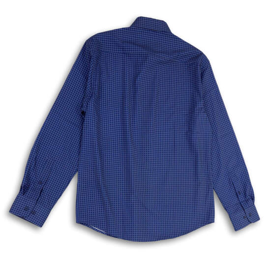 NWT Womens Blue Plaid Classic Long Sleeve Collared Button-Up Shirt Size M image number 2