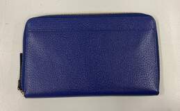 Kate Spade Travel Blue Leather Zip Around Card Organizer Clutch Wallet alternative image