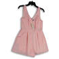 NWT Womens Pink V-Neck Sleeveless Pockets Back Zip One-Piece Romper Size S image number 1