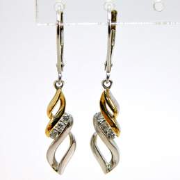 Alwand Vahan 925 & 14K Yellow Gold 0.18 CTTW Round Diamond Spiral Earrings 3.0g alternative image