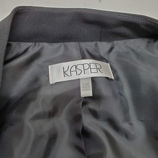 Kasper Black Long Sleeve Jacket Top Women's Size 22W NWT image number 3