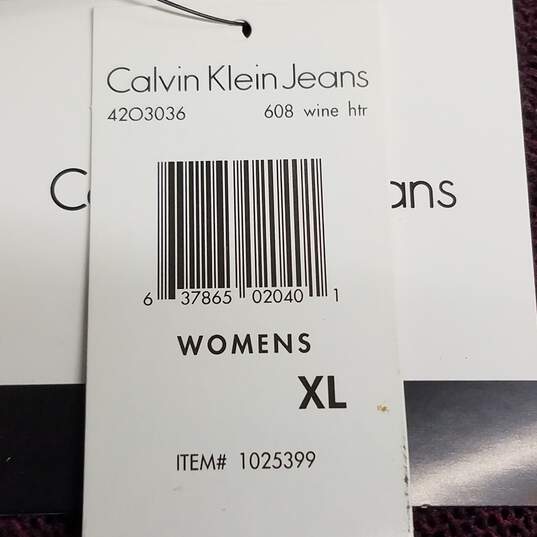 Calvin Klein Women's Wine Maroon Lightweight Long Sleeve Cardigan Sweater Size XL image number 4