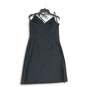 Ann Taylor Womens Eyelet Black Halter Neck Sleeveless A-Line Dress Size 10 image number 2