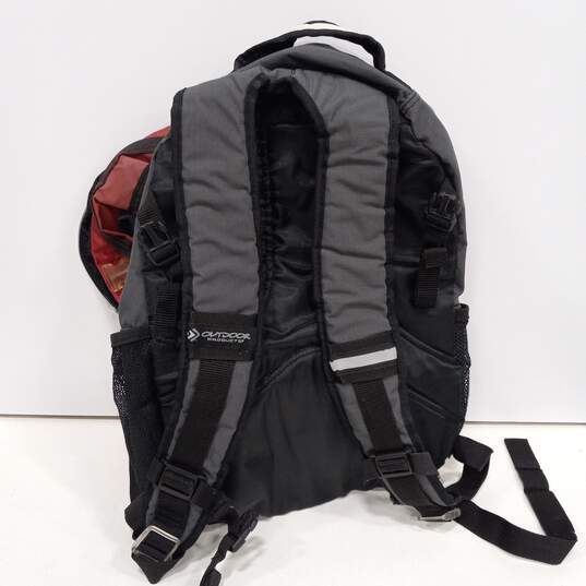 Multicolor Zip Top Handle Double Shoulder Strap Backpack image number 3