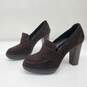 Tod's Brown Suede Block Heel Loafers Women's Size 6 AUTHENTICATED image number 3