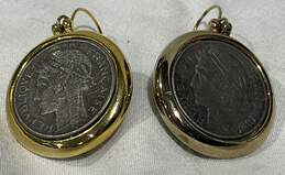 Vintage French republic Coin Dangle Earrings