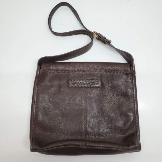 Fossil Brown Leather Messenger Bag image number 1