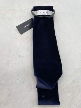 Mens Blue Cameo Velvet Adjustable Long Formal Dress Neck Tie T-0552103-P alternative image