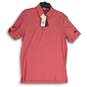 NWT Adidas Mens Pink Spread Collar Short Sleeve Golf Polo Shirt Size S image number 1