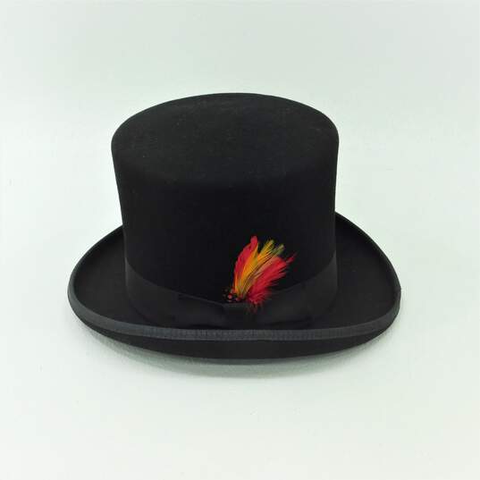 Fleur De Paris New Orleans Black Wool Top Hat IOB Size Medium image number 4
