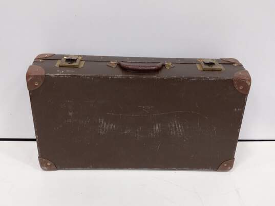 Vintage Brown Travel Briefcase image number 1