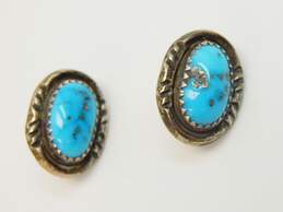 Artisan 925 Southwestern Style Turquoise Post Earrings 4.2g alternative image