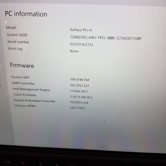 Microsoft Surface Pro 4 1724 Intel Core i5-6300U 4GB RAM 128GB image number 9