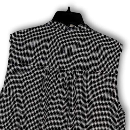 Womens Black White Houndstooth Sleeveless Crew Neck One-Piece Romper Sz XL image number 4