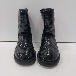 Ugg Black Sequin Classic Short Boot Size 9