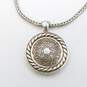 Brighton Silver Tone Crystal Hammered Pendant 18in Necklace 17.3g image number 1