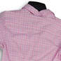 Womens Pink White Plaid Point Collared Long Sleeve Button-Up Shirt Size 0P image number 4