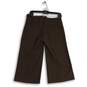 NWT The Limited Womens Brown Flat Front Side Zip Wide Leg Cropped Pants Size 4 image number 2
