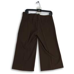 NWT The Limited Womens Brown Flat Front Side Zip Wide Leg Cropped Pants Size 4 alternative image