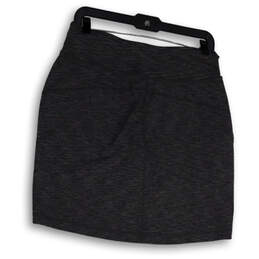 Womens Gray Heather Flat Front Elastic Waist Straight & Pencil Skirt Size S alternative image