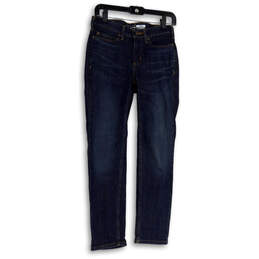 Womens Blue Denim Medium Wash Pockets Stretch Skinny Leg Jeans Size 2