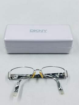 DKNY Silver Rectangle Eyeglasses