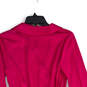 NWT Womens Hot Pink Satin Collared Cuff Detail Long Sleeve Wrap Dress Sz 0 image number 4