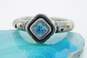 John Atencio Sterling Silver & 18K Yellow Gold Blue Topaz Ring 5.8g image number 1