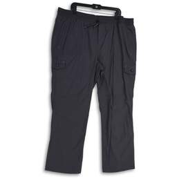 L.L.Bean Womens Gray Elastic Waist Flap Pocket Drawstring Ankle Pants Size 2XL