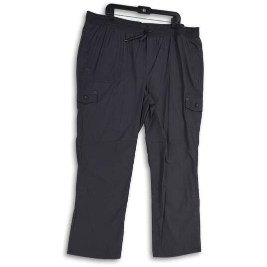 L.L.Bean Womens Gray Elastic Waist Flap Pocket Drawstring Ankle Pants Size 2XL image number 1