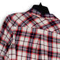 Womens Multicolor Plaid Long Sleeve Collared Pocket Button-Up Shirt Sz S/P image number 4
