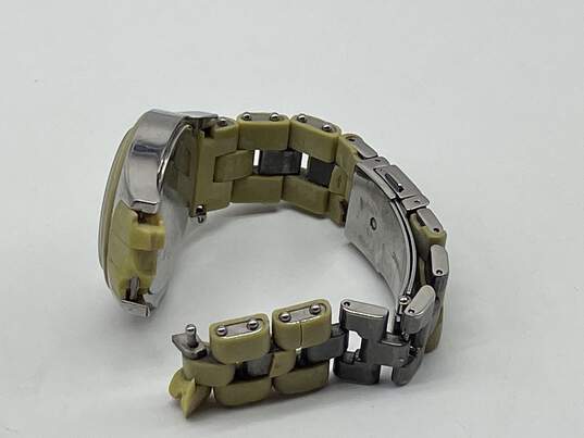 Authentic Womens Olive Green Water Resistant Stainless Steel Wristwatch image number 8