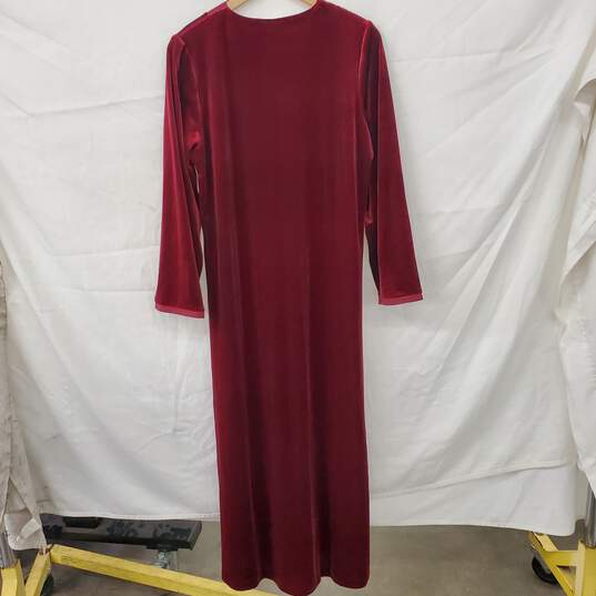 Oscar de la Renta 'Pink Label' Vintage Red Velvet Long Sleeve Dress Women's Size XL - AUTHENTICATED image number 2