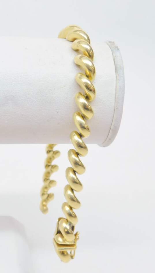 14K Yellow Gold Fancy Link Chain Bracelet for Repair 13.9g image number 3