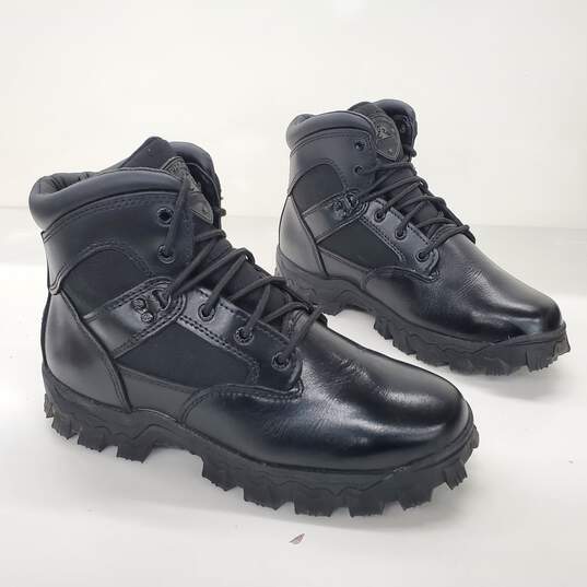 Rocky Men's Alpha Force Waterproof Public Service Boot in Black Leather Size 9W image number 3