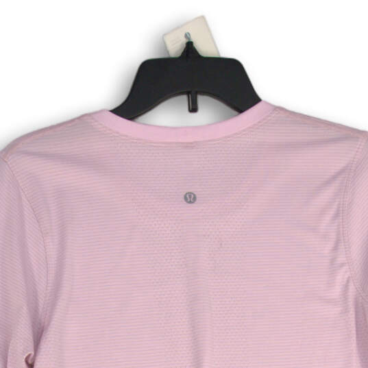NWT Womens Pink Round Neck Long Sleeve Activewear Pullover T-Shirt Size 6 image number 4