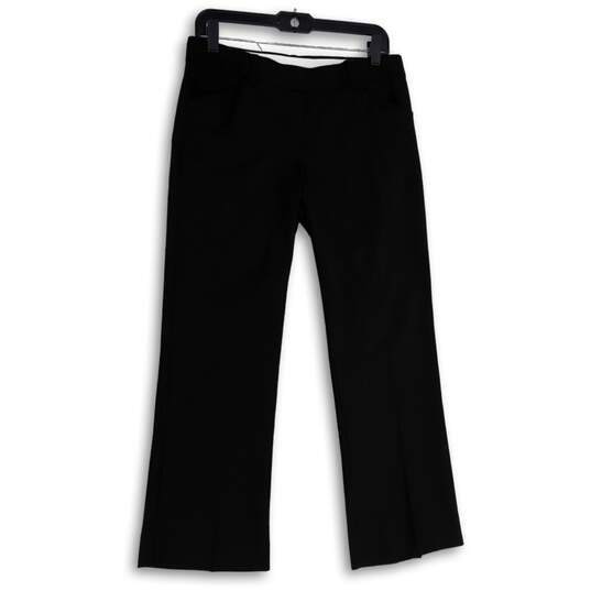 Womens Black Flat Front Slash Pocket Wide Leg Dress Pants Size 6 image number 1