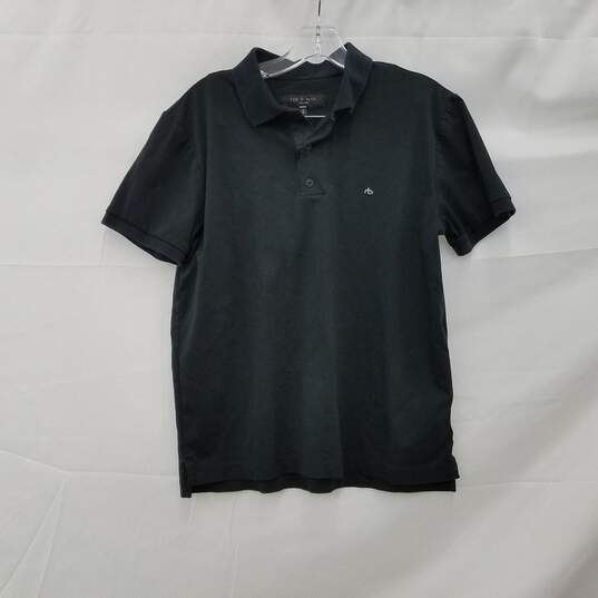 Rag & Bone Black Polo Shirt Size Medium image number 1